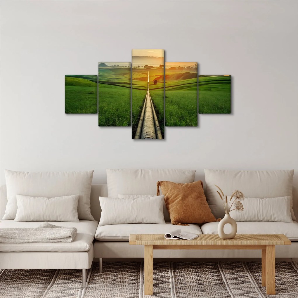 Obraz - Wschód słońca nad doliną (125x70 cm)