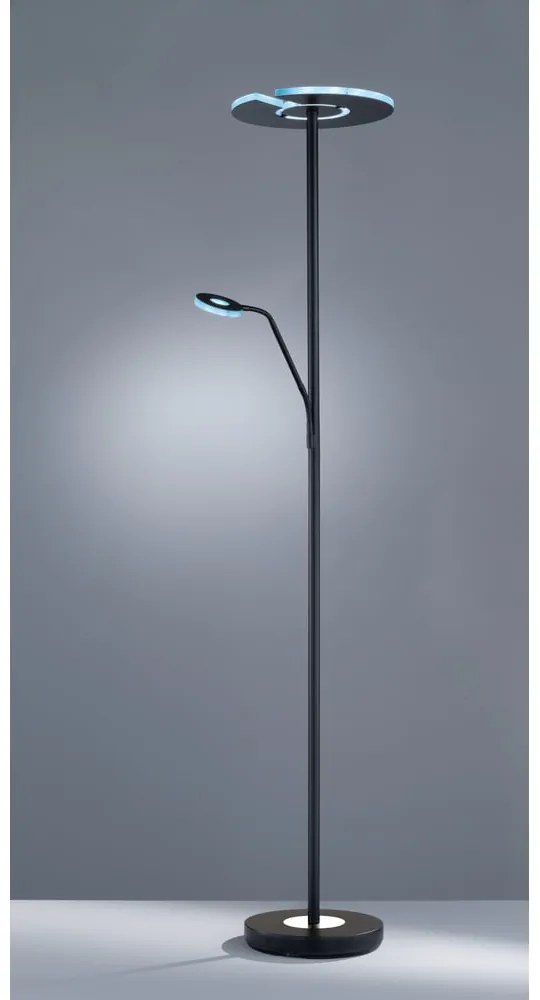 Czarna lampa stojąca LED ze ściemniaczem (wysokość 180 cm) Dent – Fischer & Honsel