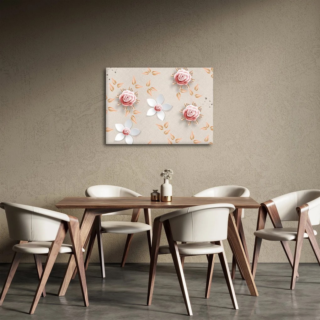 Obraz - Kwiaty róży (70x50 cm)