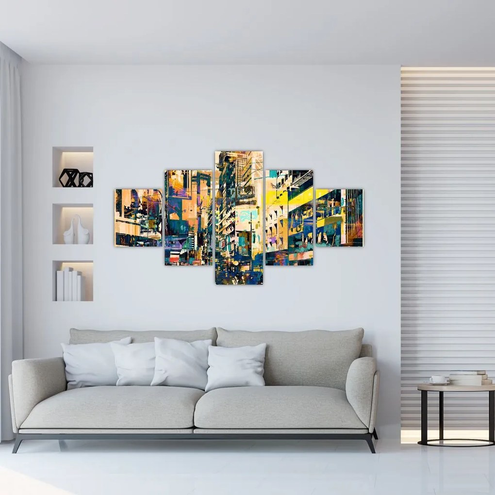 Obraz malowanej abstrakcji (125x70 cm)
