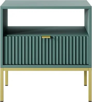 NAYA Stolik nocny S 54 zielony (LABRADOR) | złoty stelaż