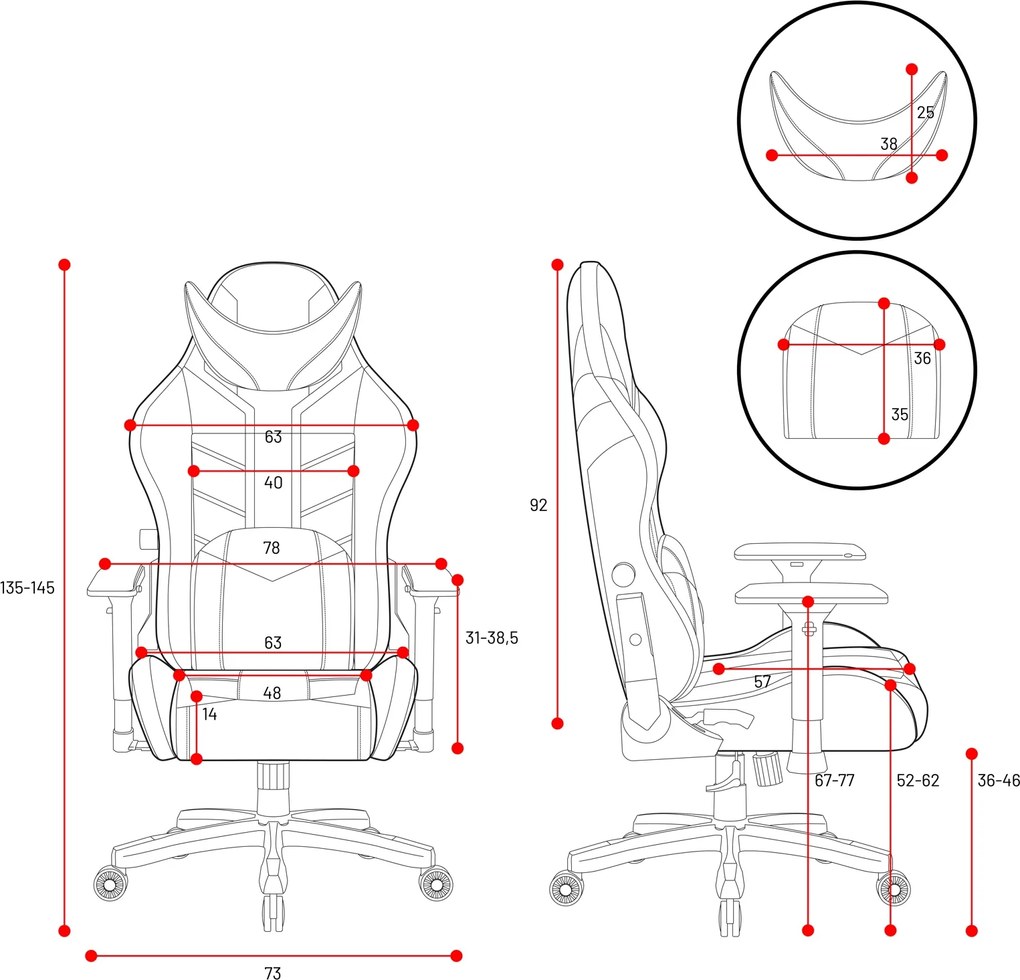 Krzesło dla graczy Diablo X-Ray King Size czarno-szary