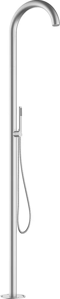Prysznic zewnętrzny z głowicą prysznicową - Szczotkowany inox - Srebrny - wys. 230 cm - DESNARO