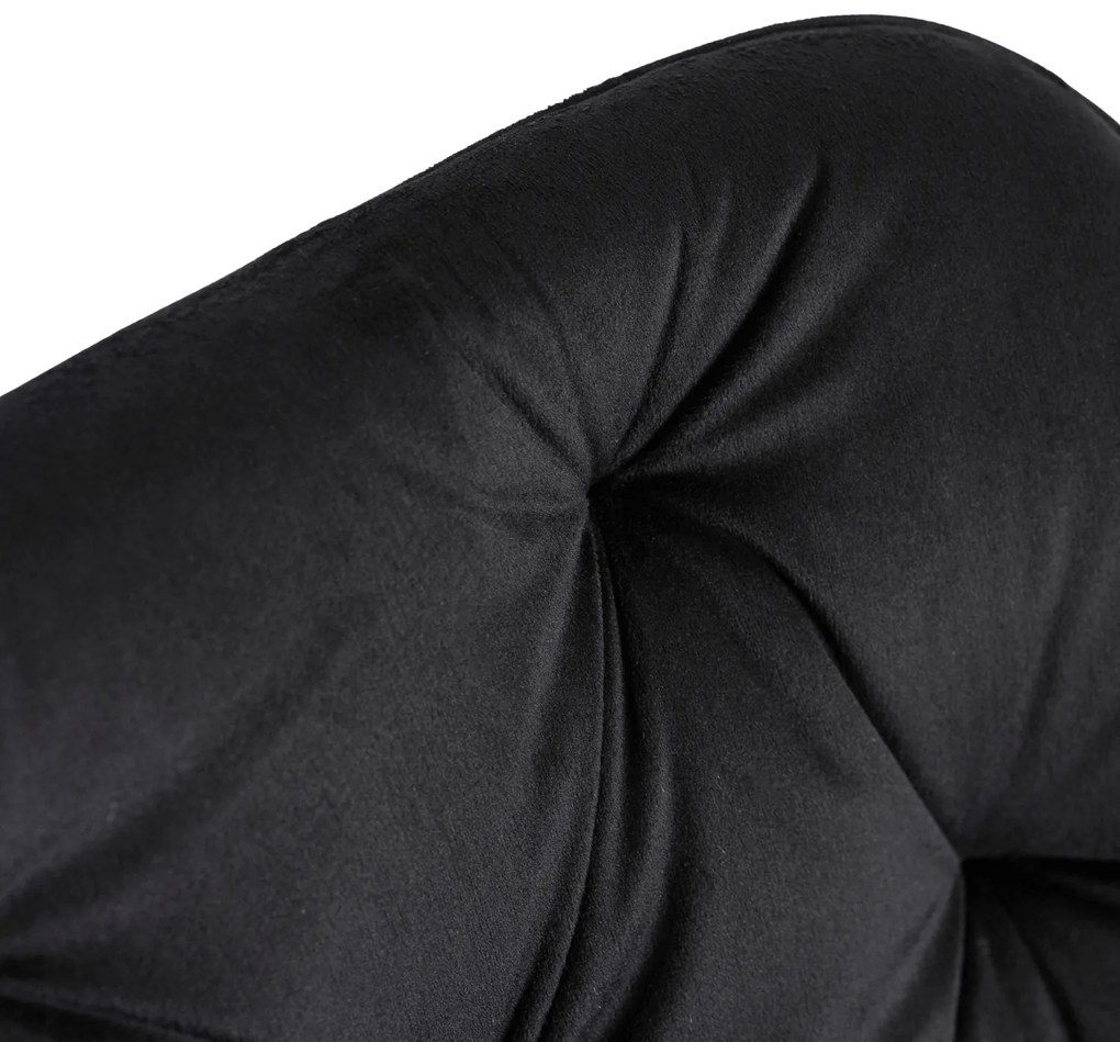 Fotel Młodzieżowy Obrotowy KONOR Czarny Ze Złotymi Nogami Welurowy Nowoczesny Glamour