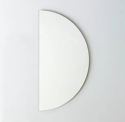 Lustro półokrągłe wiszące bezramowe oszlifowane MOON HALF |Różne rozmiary | Różne kolory szkła : Kolor tafli szkła - Srebrny, Rozmiar - 160 x 80 cm