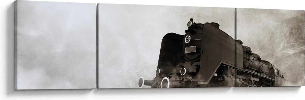 Obraz - Pociąg we mgle (170x50 cm)