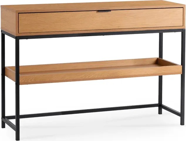 Konsola do Przedpokoju RUBY 100 cm z Półką Dąb/Czarny Loft