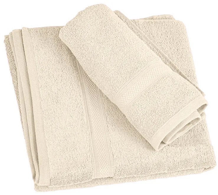 1x Ręcznik kąpielowy CLARYSSE ELEGANCE 70x140 cm + 1x ręcznik CLARYSSE 60x110 cm 100% bawełna, kremowy