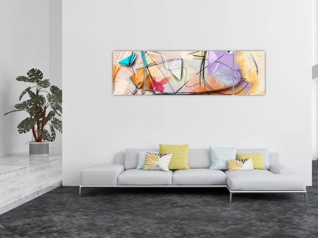 Obraz - Abstrakcja, ptaszek (170x50 cm)