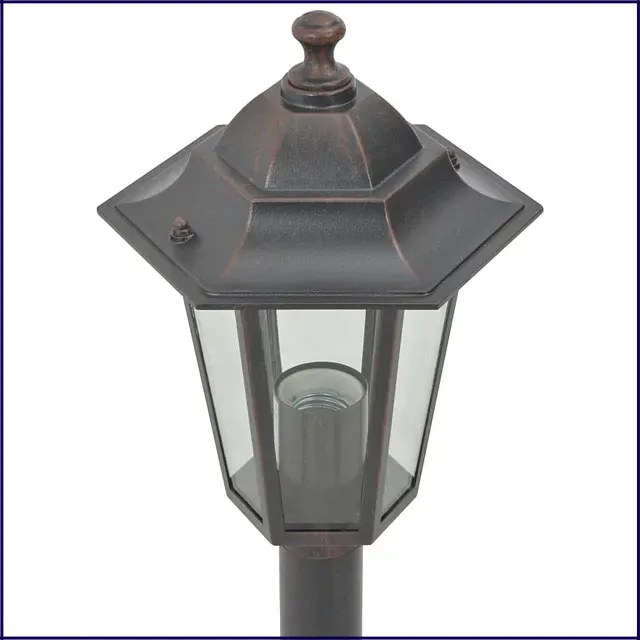 Zestaw 6 brązowych lamp zewnętrznych słupki - A467 P3-H62