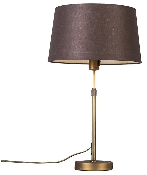 Lampa stołowa brązowa z brązowym kloszem 35 cm regulowana - Parte Nowoczesny Oswietlenie wewnetrzne