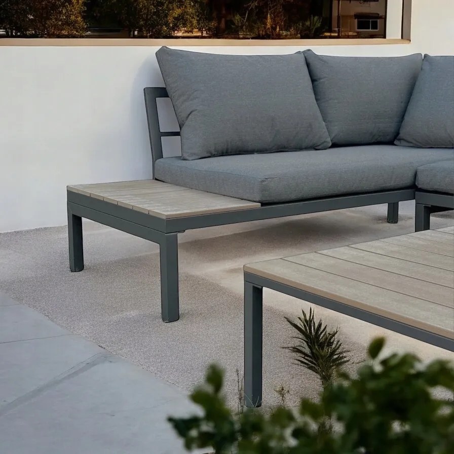 Zestaw mebli ogrodowych narożnik i stolik Tenerife 007, szary