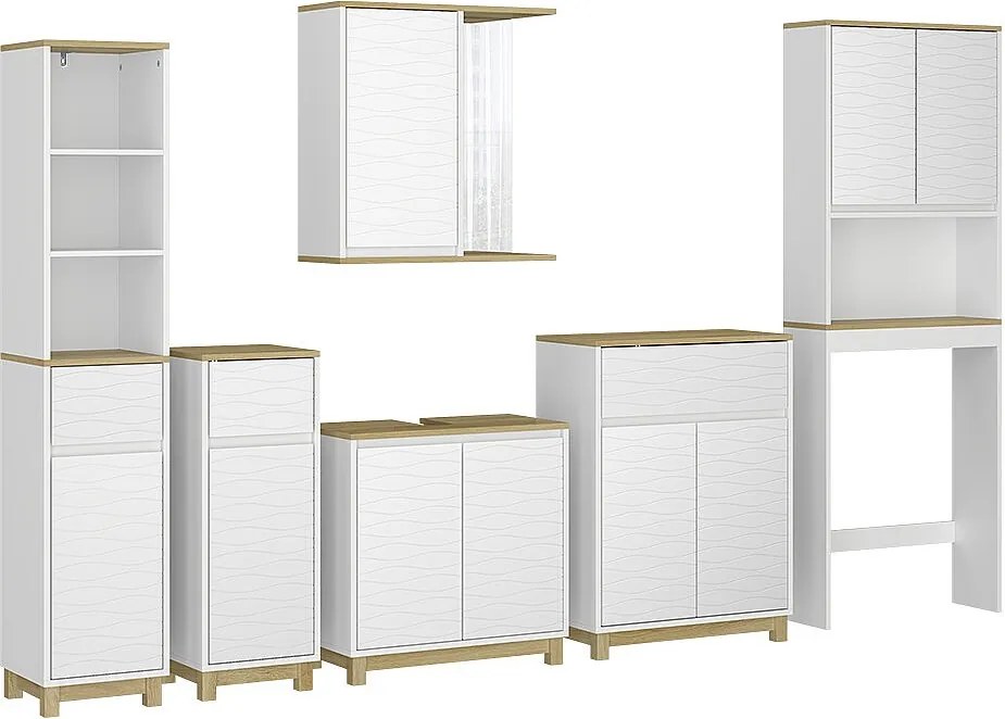 Zestaw mebli łazienkowych biały/dąb 60x30x60 livia