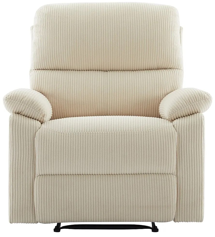 Fotel z elektryczną funkcją relax z beżowego sztruksu - LUNANO