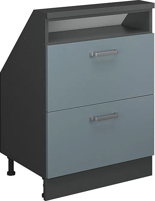 Szafka kuchenna na dach skośny niebiesko-szary 60x46x81.6 r-line