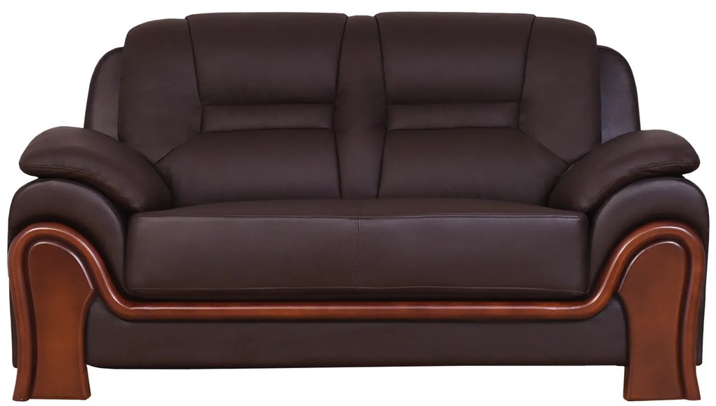 Skórzana kanapa 2-osobowa Palladio, wykonana ze skóry naturalnej, dostępne kolory brązowy, czarny, kremowy. Wygodna sofa do biura. Klasyczny stylowy design.