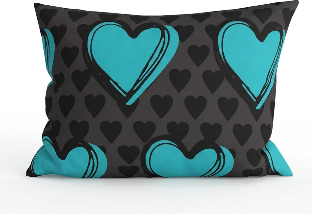 Poszewka na poduszkę z mikrofibry KASUGA 70x90 cm, turkusowa