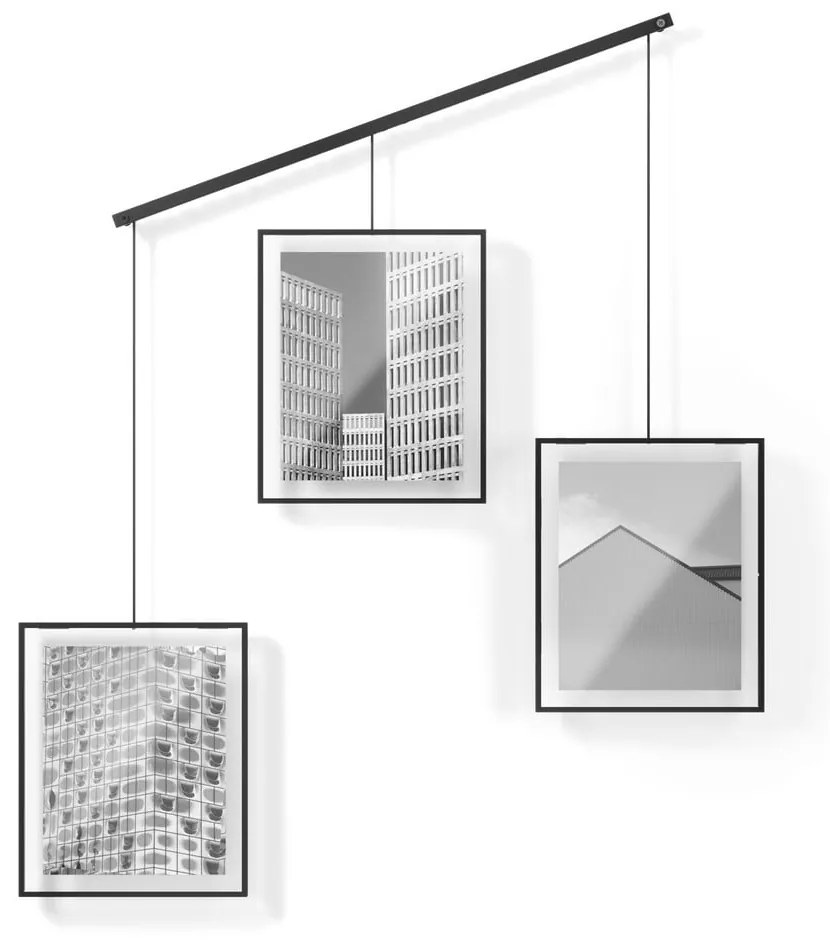 Czarne metalowe ramki ścienne zestaw 3 szt. 73x82 cm Exhibit – Umbra