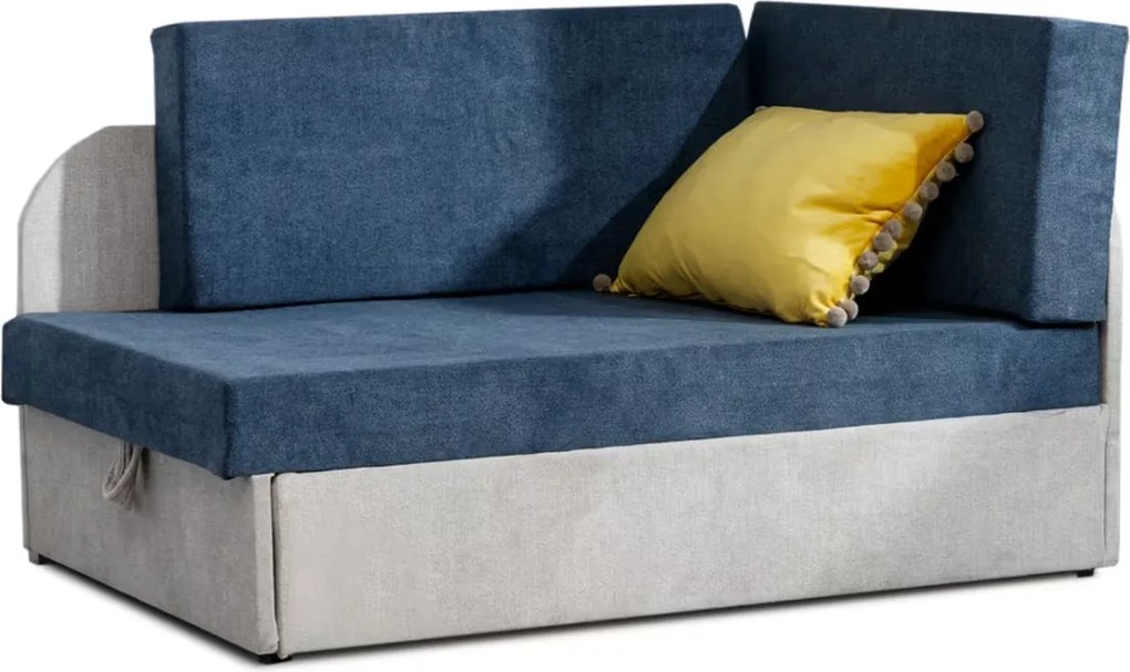 Mała rozkładana sofa ROSA, niebieska/szara