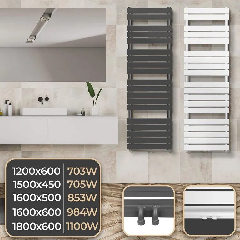 AQUAMARIN Grzejnik łazienkowy pionowy 180x60 cm antracyt