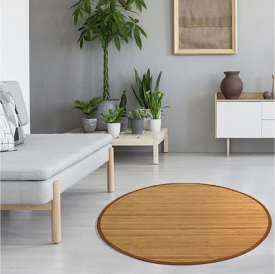 Dywan 120 cm Brązowy Dywan z bambusa