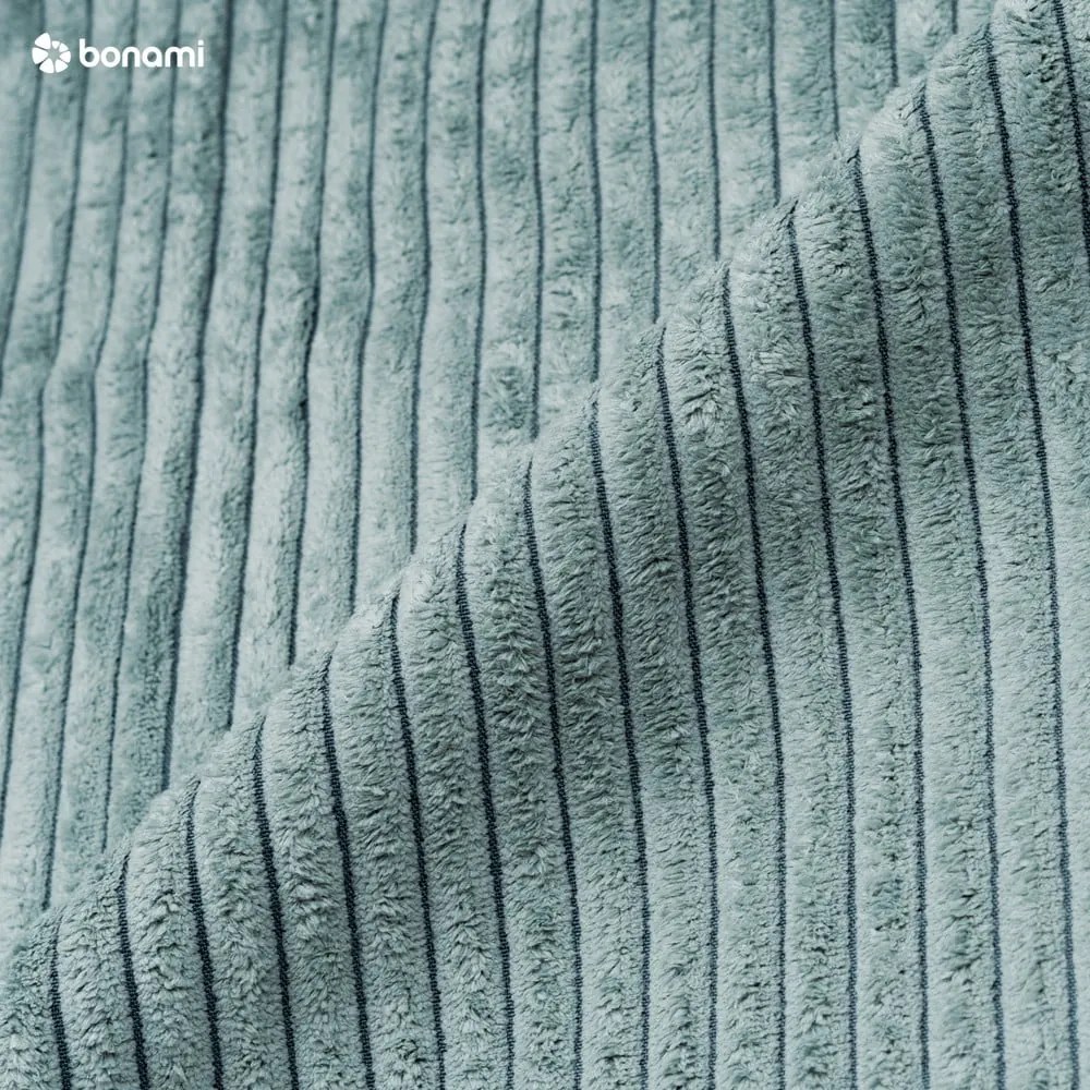 Miętowa sztruksowa rozkładana/ze schowkiem sofa 245 cm Nihad – Bobochic Paris