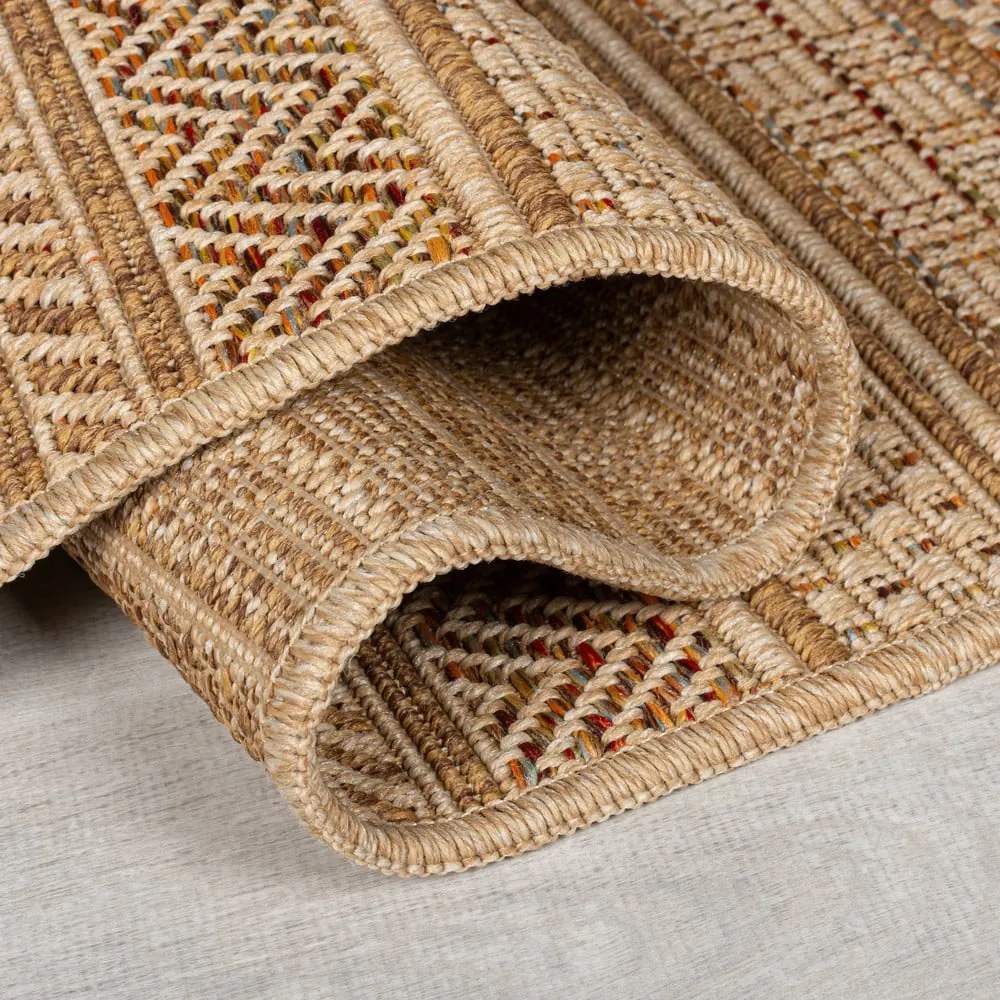 Chodnik odpowiedni na zewnątrz w naturalnym kolorze 80x230 cm Farah Stripe – Flair Rugs