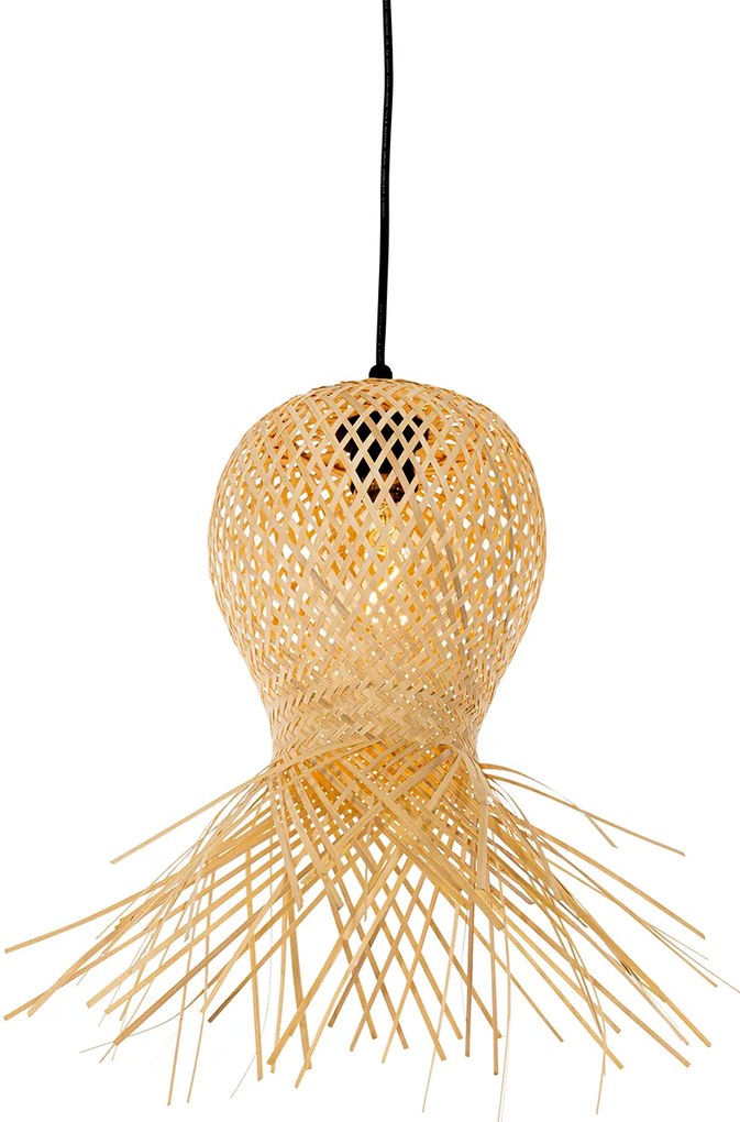 Zewnetrzna Orientalna lampa wisząca zewnętrzna bambusowa 3-światłowa IP44 - CarlosKolonialny Oswietlenie zewnetrzne
