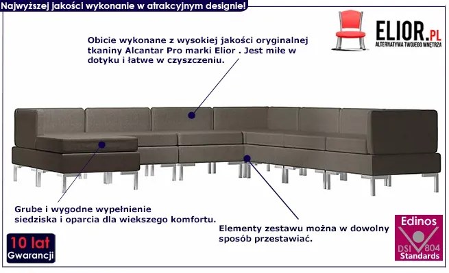 8-częściowy zestaw wypoczynkowy taupe - Marsala 8D