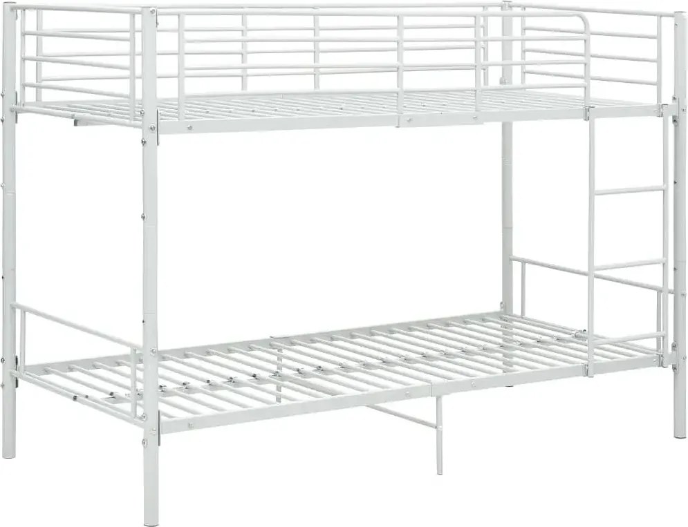 Białe Metalowe Łóżko Piętrowe 90X200 Cm G3-Z12