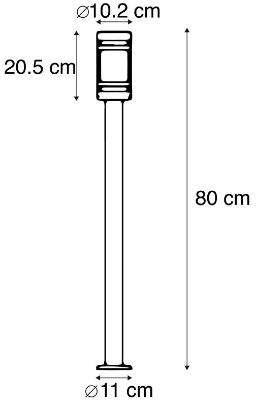 Zewnetrzna Nowoczesna lampa zewnętrzna czarna 80 cm IP44 - GleamPrzemysłowy Oswietlenie zewnetrzne