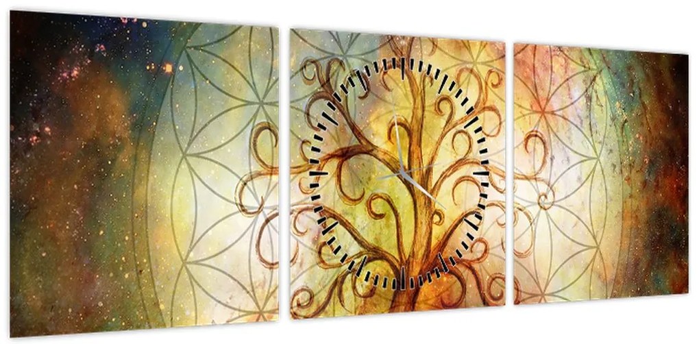 Abstrakcyjny obraz drzewa (z zegarem) (90x30 cm)
