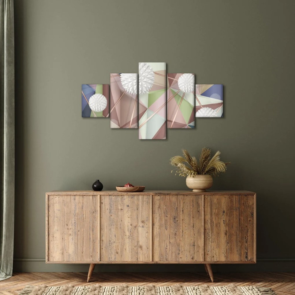 Obraz - Abstrakcja 3D w pastelowych kolorach (125x70 cm)
