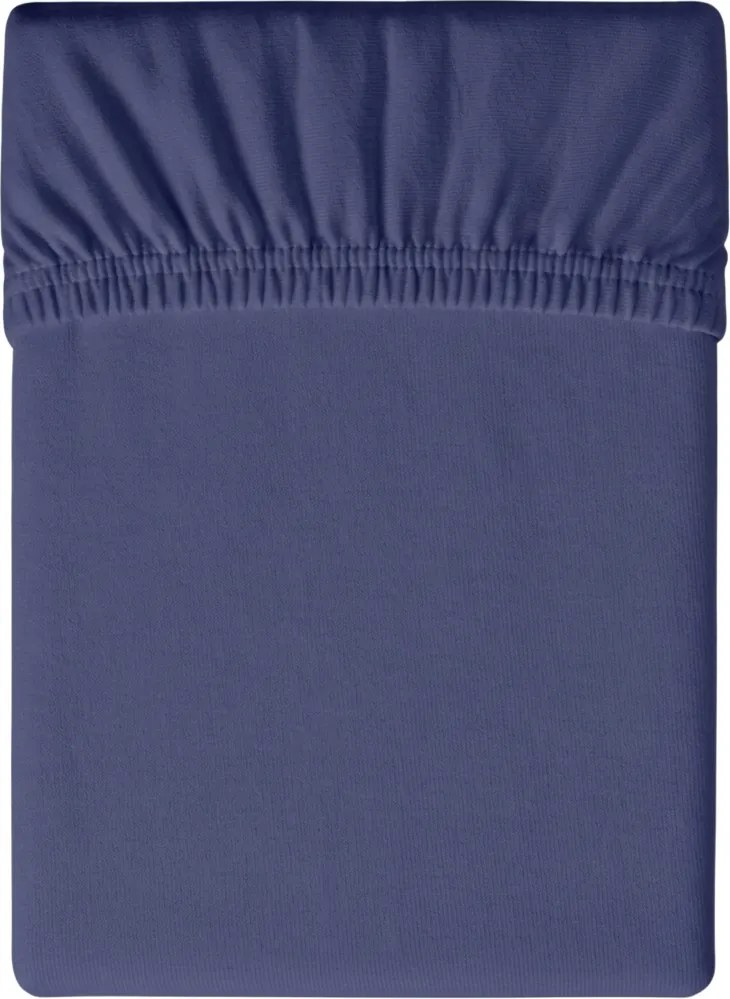 PrzytulneMieszkanie.pl Prześcieradło z jerseyu granatowe 90 x 200 cm
