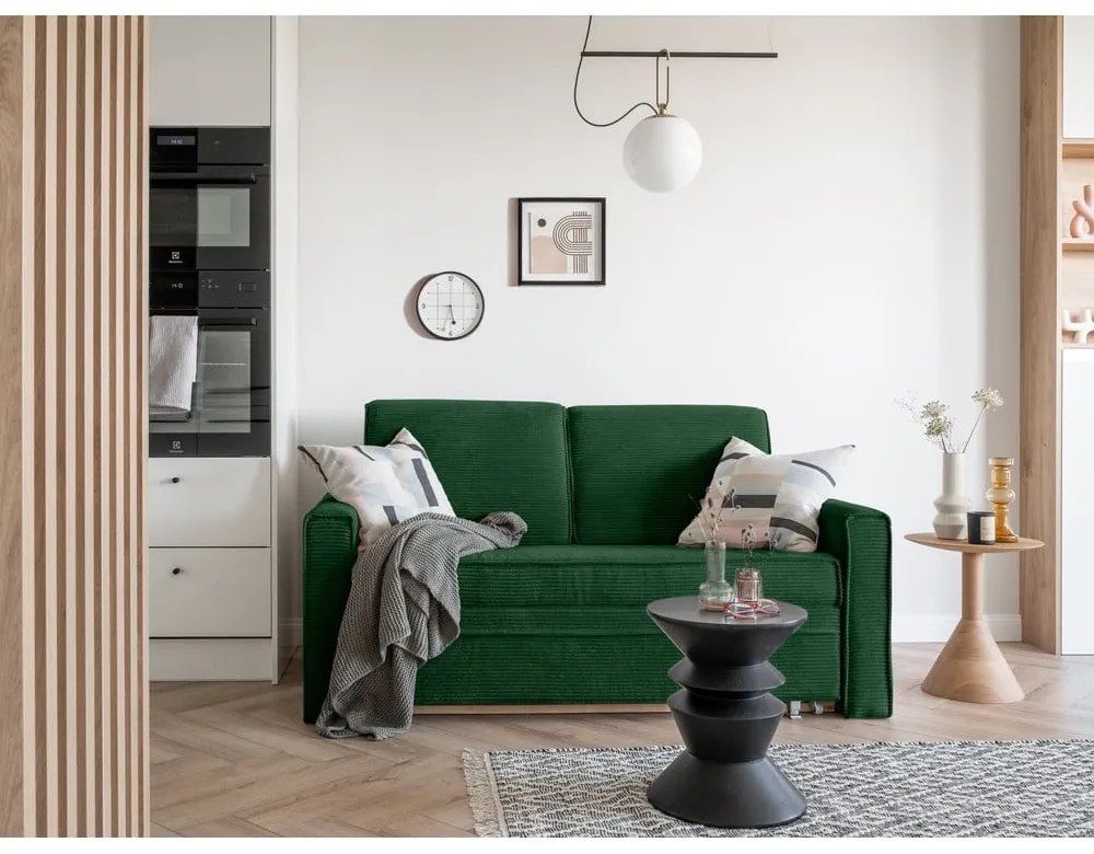 Ciemnozielona rozkładana sofa 168 cm Lucky Lucy – Miuform