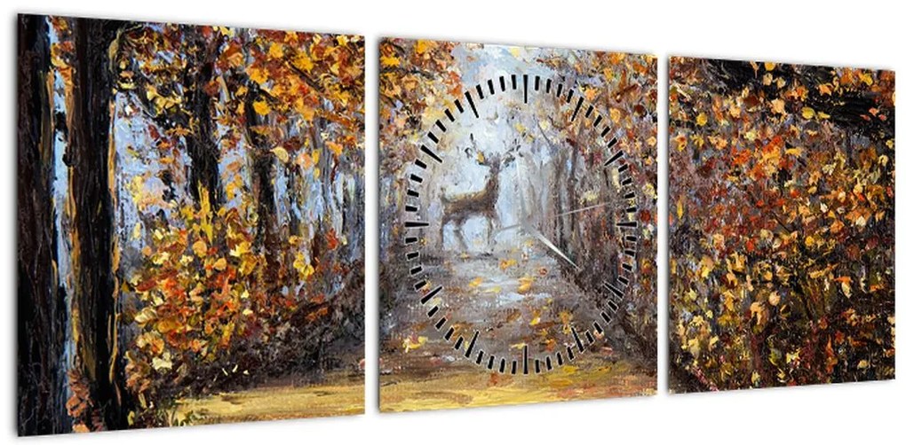 Obraz - Duch lasu (z zegarem) (90x30 cm)