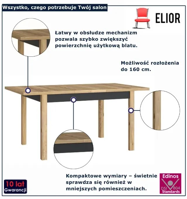 Rozkładany stół dąb mauvella H3-B15
