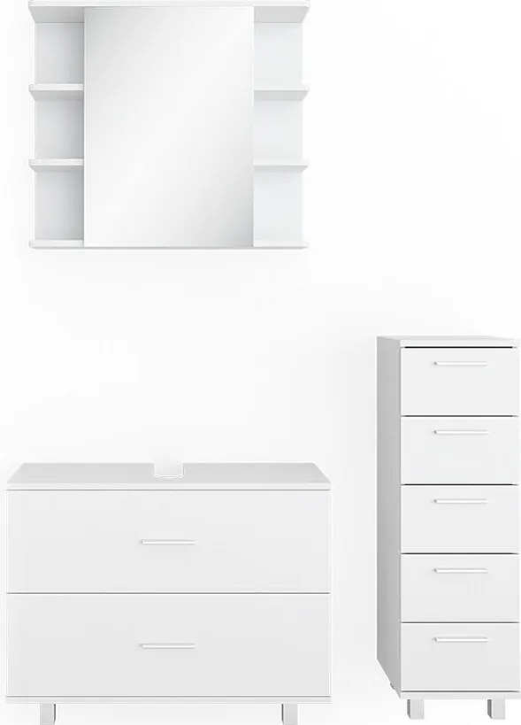 Zestaw mebli łazienkowych biały 80x33x60 ilias