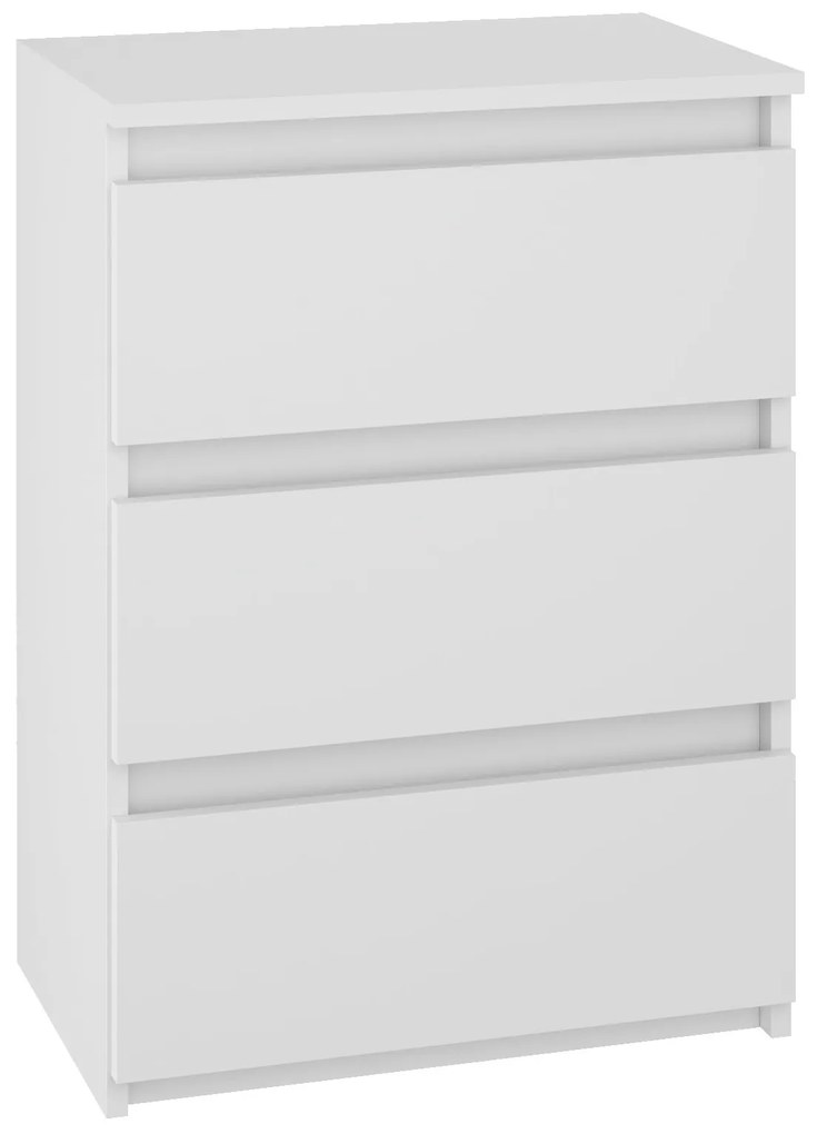 Komoda BASIC 3 szuflady - Biała | 50x75x40