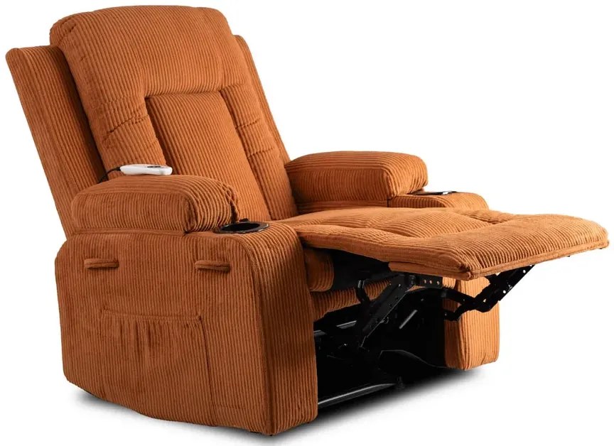 Rozkładany rudy masujący fotel  D9-S73