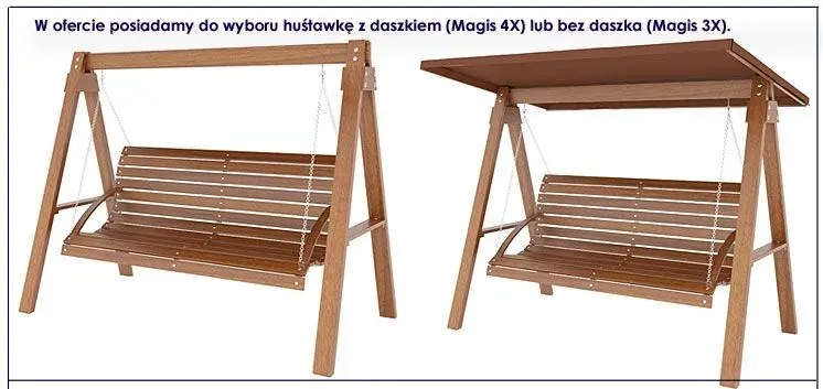 Ogrodowa huśtawka drewniana Kaori 3X - 160 cm