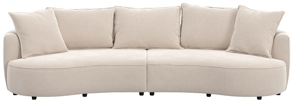 Kanapa 4-osobowa z beżowej tkaniny szenilowej CEPRANO od Maison Céphy