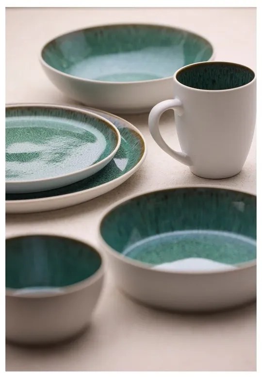 Biało-zielona kamionkowa miska 850 ml Gastro White/Green – Bitz