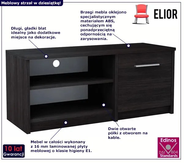 Szafka Rtv Z Półkami I Drzwiczkami Wenge D3-T96