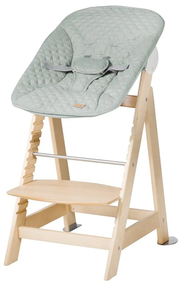 Jasnozielono-naturalne krzesełko do karmienia Style Born Up 2in1 – Roba