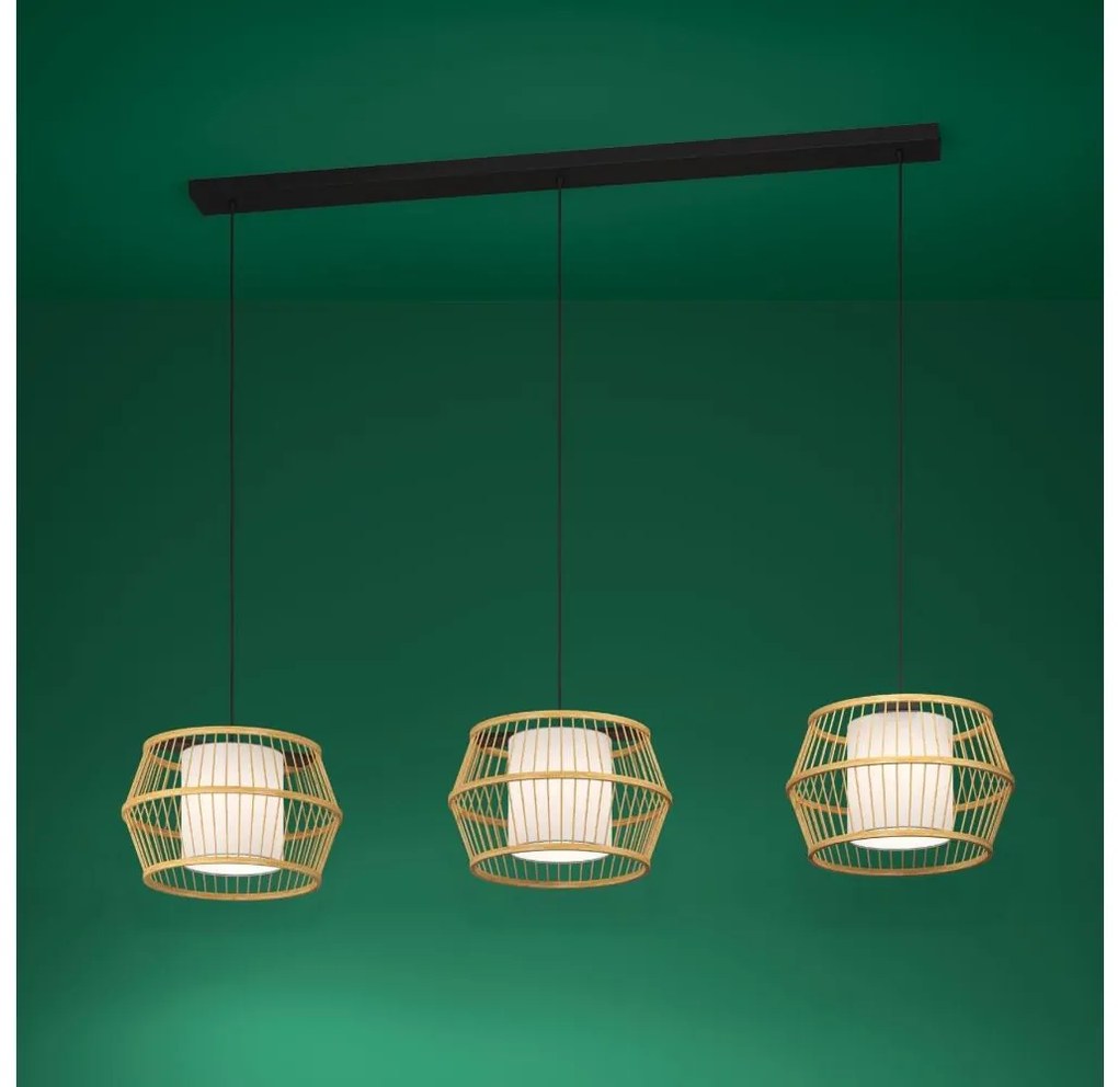 Eglo 390234 - Żyrandol na lince MONTERROSO 3xE27/40W/230V bambus