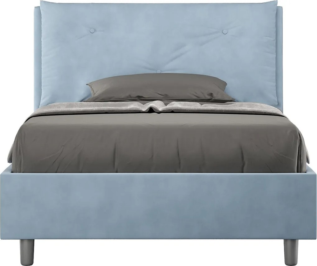 Łóżko bez stelaża tapicerowane 120x190 microfibra błękitny Appia Large