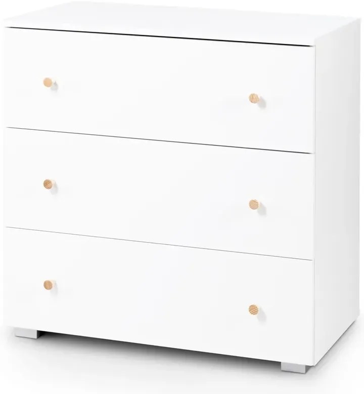 Komoda dla dzieci KAROLINA 80cm biała z przewijakiem LITTLE SKY