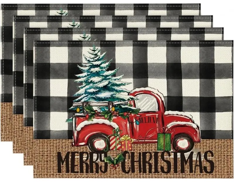 Świąteczna podkładka na stół MERRY CHRISTMAS 30x45 cm, biała