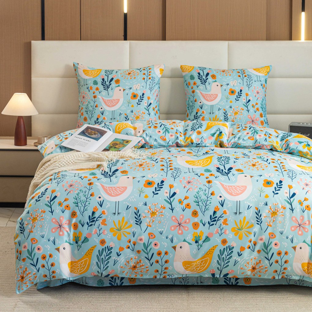 PrzytulneMieszkanie.pl PrzytulneMieszkanie.pl Pościel z mikrofibry SPRING TWEET kolorowa Rozmiar pościeli: 2 szt 70 x 90 cm | 200 x 220 cm